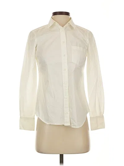 Pre-owned Jcrew Long Sleeve Blouse In White