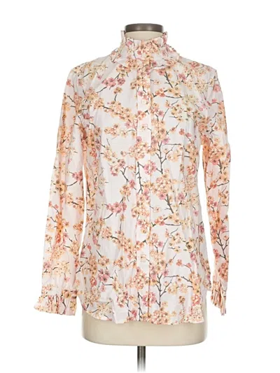 Pre-owned Jcrew Long Sleeve Blouse In White
