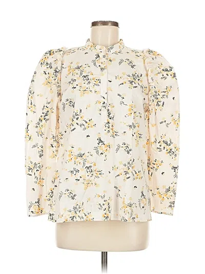 Pre-owned Jcrew Long Sleeve Blouse In White