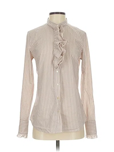 Pre-owned Jcrew Long Sleeve Blouse In White