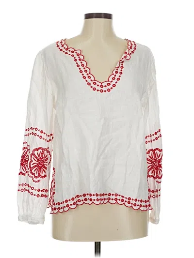 Pre-owned Jcrew Long Sleeve Blouse In White