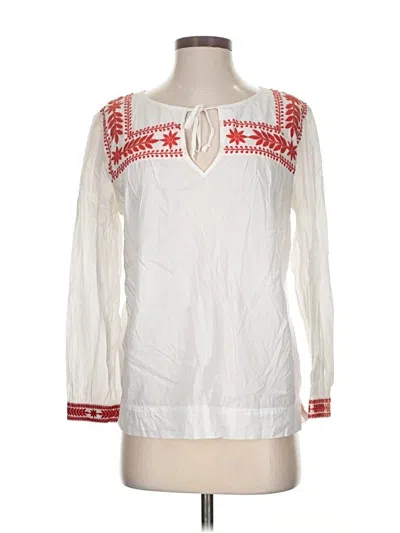 Pre-owned Jcrew Long Sleeve Blouse In White