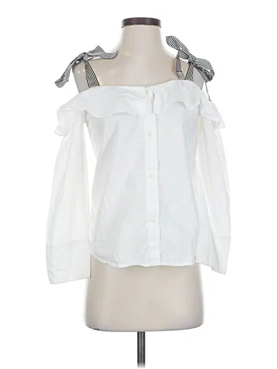 Pre-owned Jcrew Long Sleeve Blouse In White