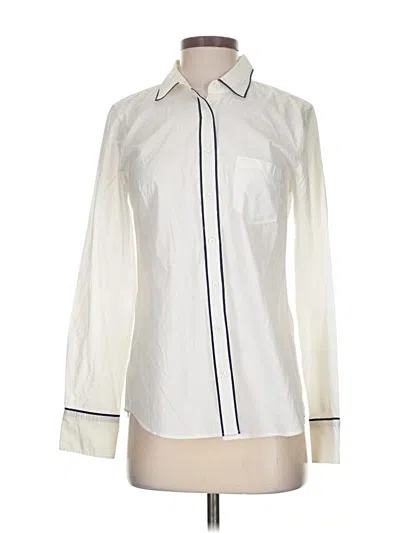 Pre-owned Jcrew Long Sleeve Blouse In White
