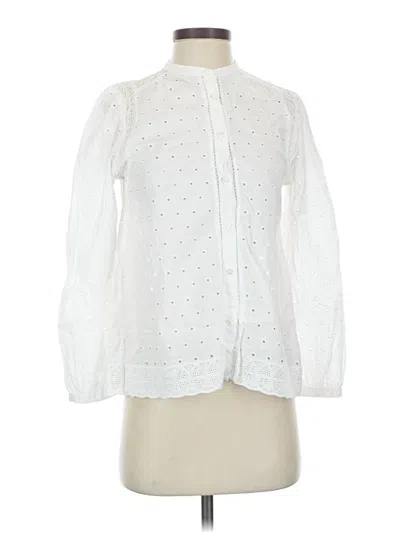 Pre-owned Jcrew Long Sleeve Blouse In White