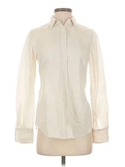 Pre-owned Jcrew Long Sleeve Blouse In White
