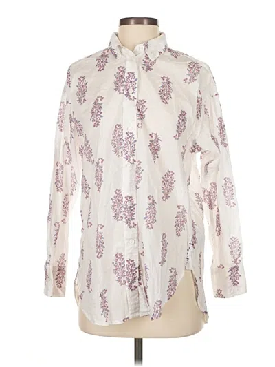 Pre-owned Jcrew Long Sleeve Blouse In White