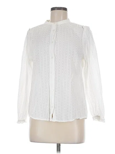 Pre-owned Jcrew Long Sleeve Blouse In White