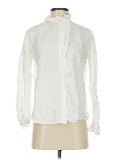 Pre-owned Jcrew Long Sleeve Blouse In White