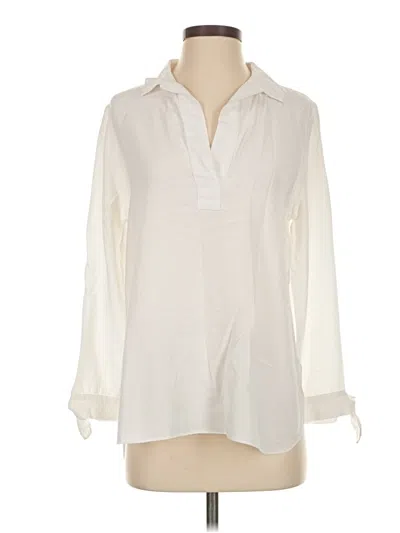 Pre-owned Jcrew Long Sleeve Blouse In White