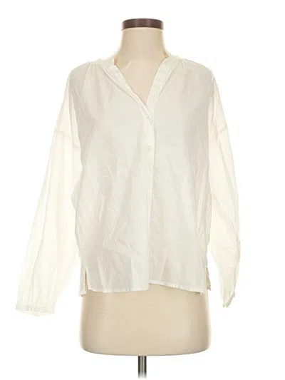 Pre-owned Jcrew Long Sleeve Blouse In White