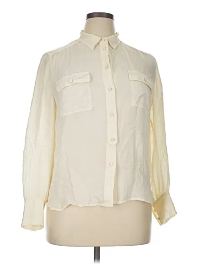 Pre-owned Jcrew Long Sleeve Blouse In White