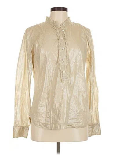 Pre-owned Jcrew Long Sleeve Blouse In White