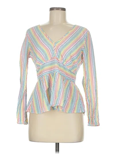 Pre-owned Jcrew Long Sleeve Blouse In White