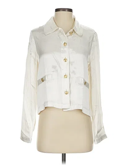 Pre-owned Jcrew Long Sleeve Blouse In White
