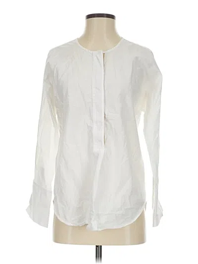 Pre-owned Jcrew Long Sleeve Blouse In White