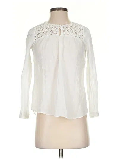 Pre-owned Jcrew Long Sleeve Blouse In White