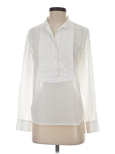 Pre-owned Jcrew Long Sleeve Blouse In White
