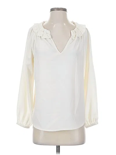 Pre-owned Jcrew Long Sleeve Blouse In White