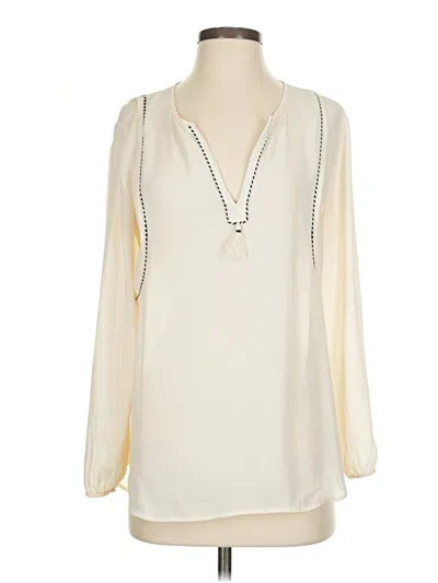 Pre-owned Jcrew Long Sleeve Blouse In White