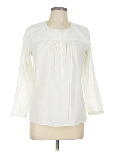 Pre-owned Jcrew Long Sleeve Blouse In White