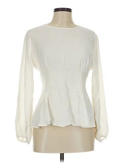 Pre-owned Jcrew Long Sleeve Blouse In White
