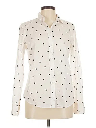 Pre-owned Jcrew Long Sleeve Blouse In White