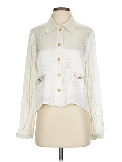 Pre-owned Jcrew Long Sleeve Blouse In White