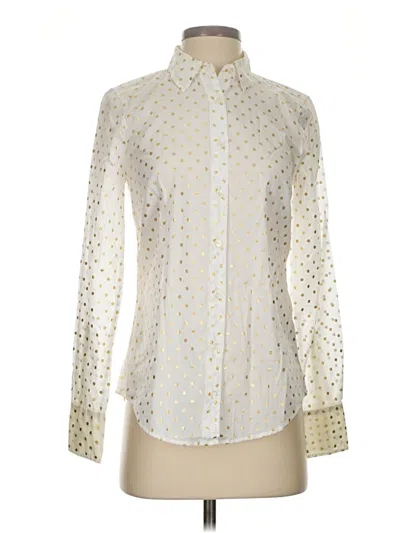 Pre-owned Jcrew Long Sleeve Blouse In White