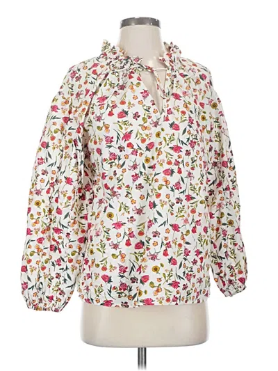 Pre-owned Jcrew Long Sleeve Blouse In White