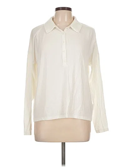 Pre-owned Jcrew Long Sleeve Blouse In White