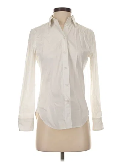Pre-owned Jcrew Long Sleeve Blouse In White