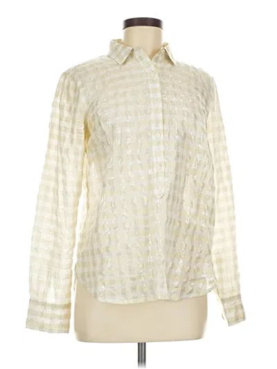 Pre-owned Jcrew Long Sleeve Blouse In White