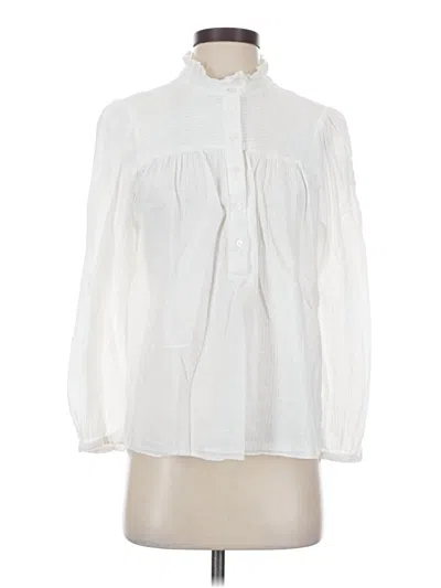 Pre-owned Jcrew Long Sleeve Blouse In White