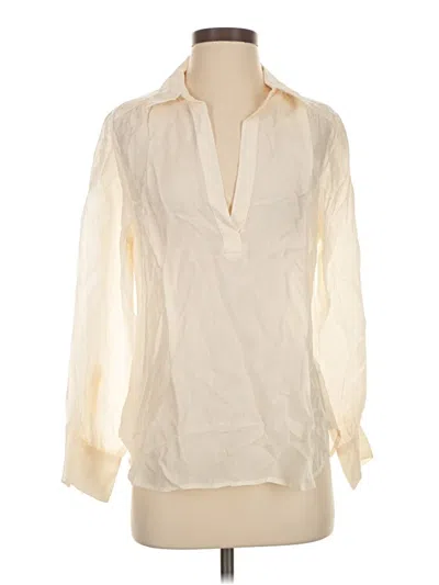 Pre-owned Jcrew Long Sleeve Blouse In White