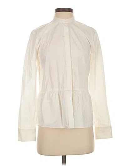 Pre-owned Jcrew Long Sleeve Blouse In White