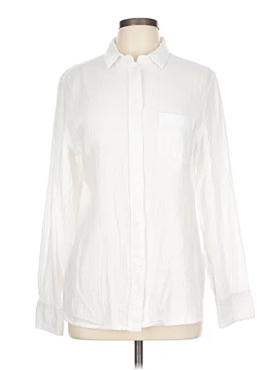 Pre-owned Jcrew Long Sleeve Blouse In White