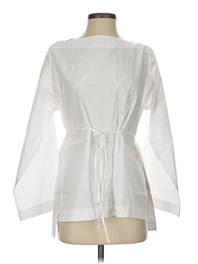 Pre-owned Jcrew Long Sleeve Blouse In White