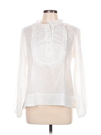 Pre-owned Jcrew Long Sleeve Blouse In White