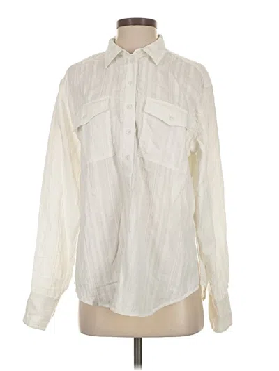 Pre-owned Jcrew Long Sleeve Blouse In White