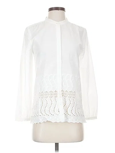 Pre-owned Jcrew Long Sleeve Blouse In White