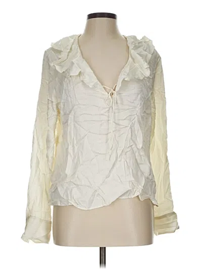 Pre-owned Jcrew Long Sleeve Blouse In White