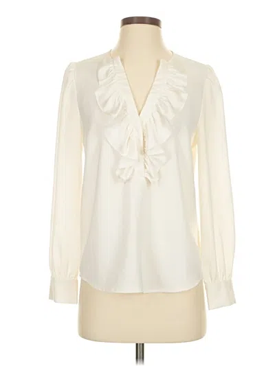 Pre-owned Jcrew Long Sleeve Blouse In White