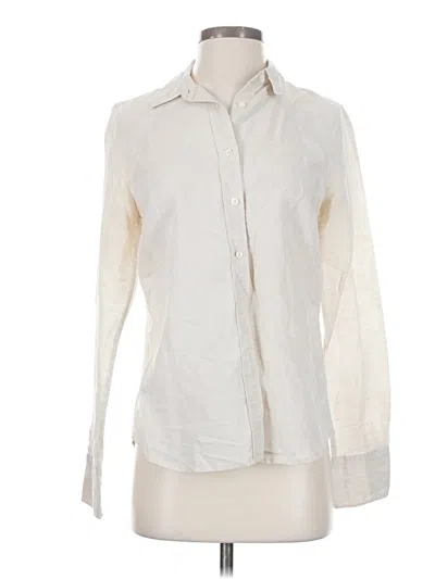 Pre-owned Jcrew Long Sleeve Blouse In White
