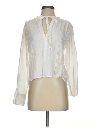 Pre-owned Jcrew Long Sleeve Blouse In White