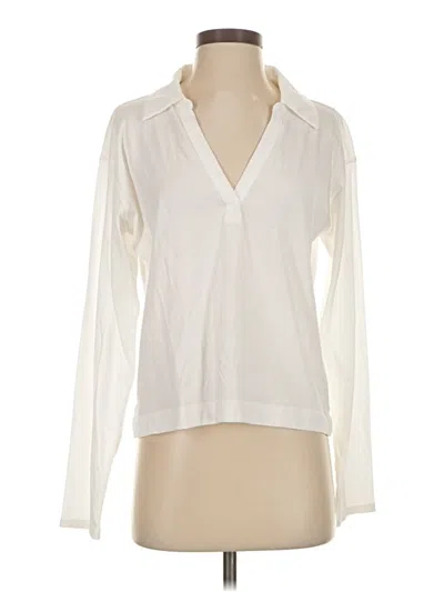 Pre-owned Jcrew Long Sleeve Blouse In White