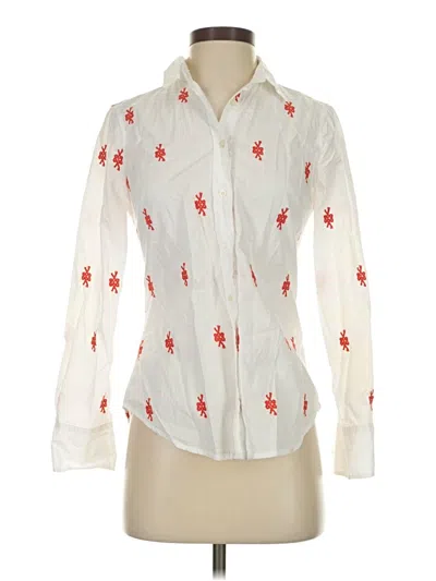 Pre-owned Jcrew Long Sleeve Blouse In White
