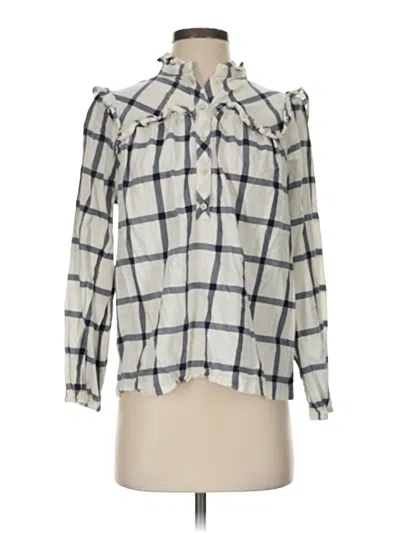 Pre-owned Jcrew Long Sleeve Blouse In White