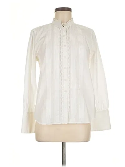 Pre-owned Jcrew Long Sleeve Blouse In White