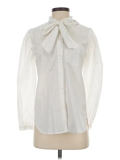 Pre-owned Jcrew Long Sleeve Blouse In White